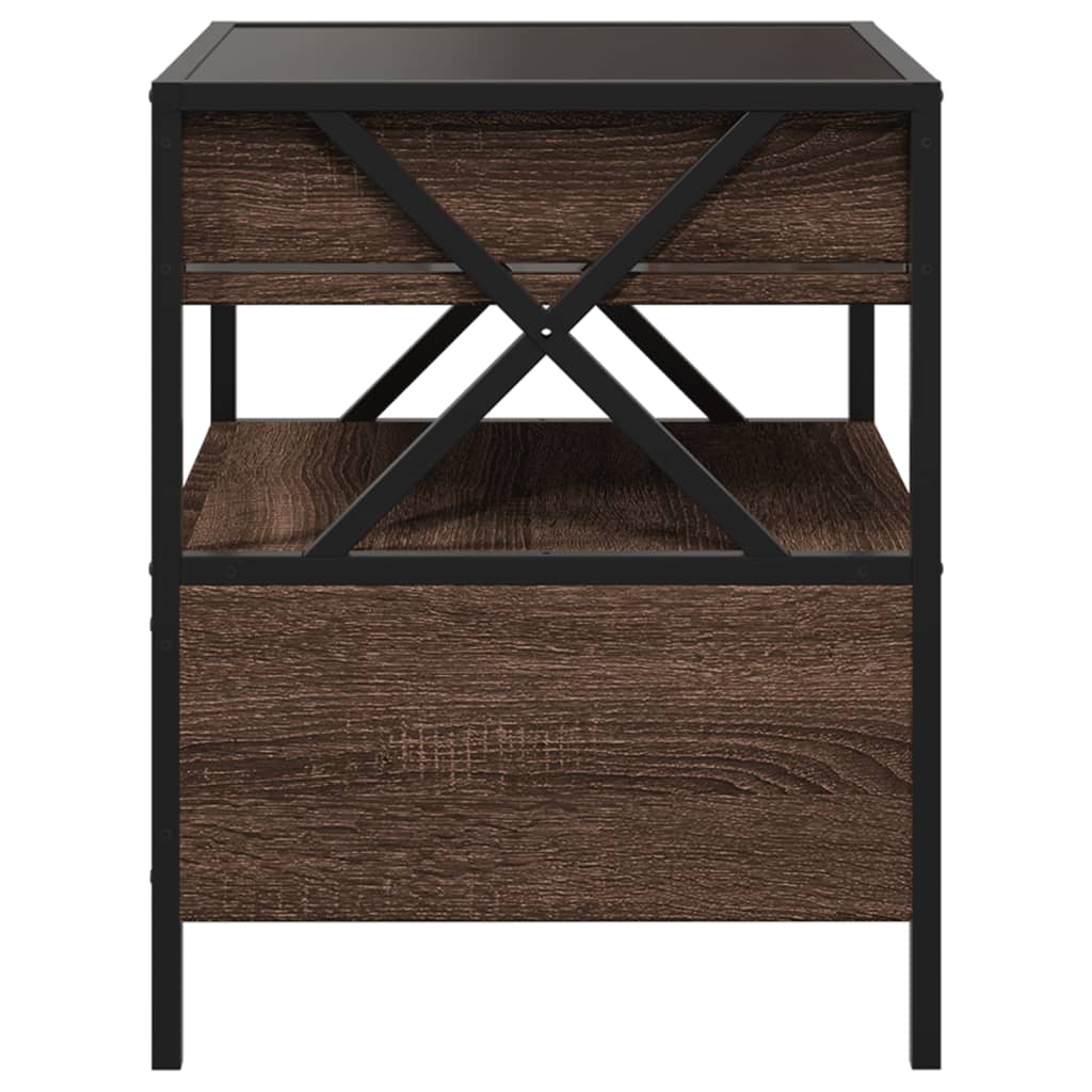 Salontafel met Infinity LED 40x40x51 cm bruin eikenkleurig is nu te koop bij PeponiXL, paradijselijk wonen!