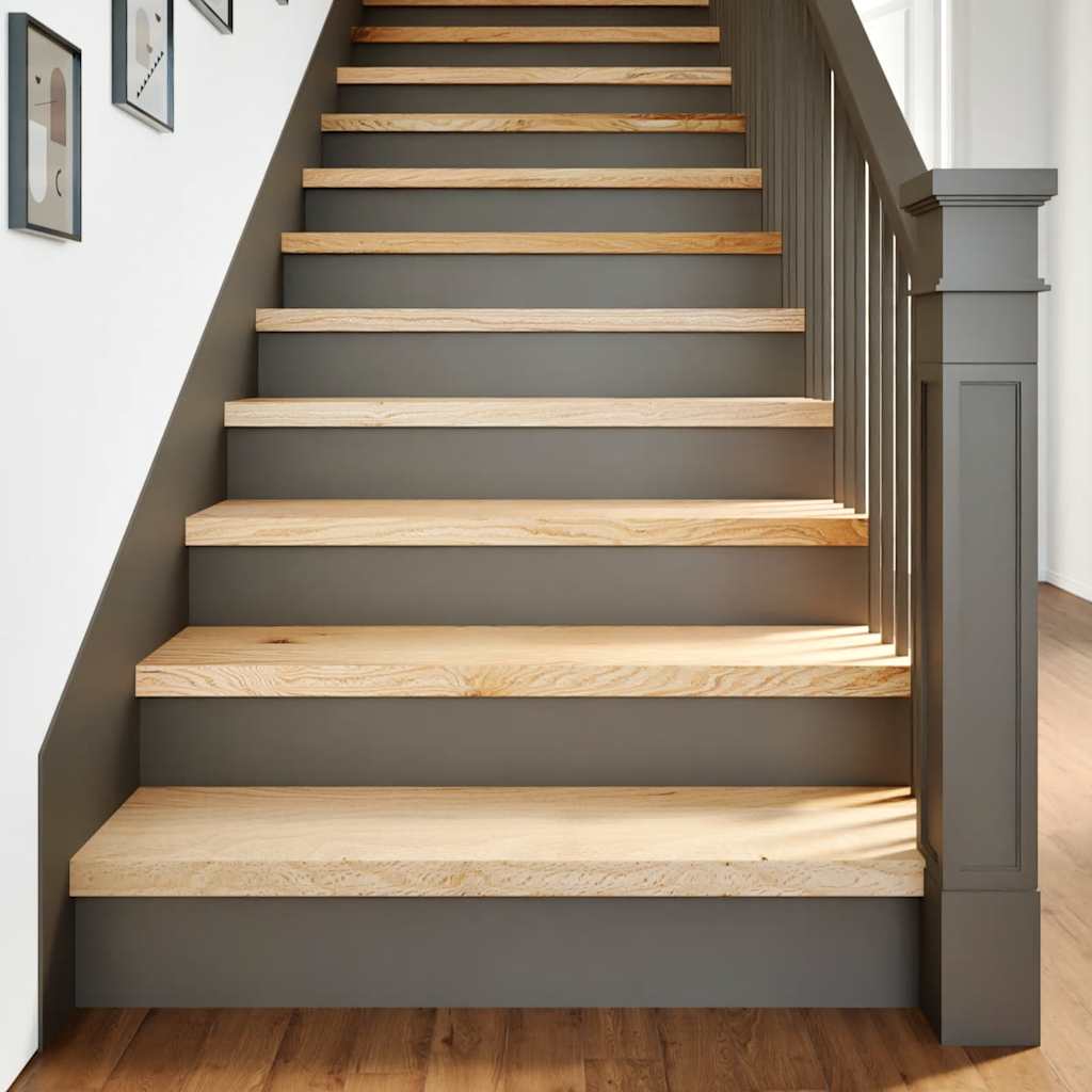 Traptreden 4 st 100x25x2 cm onbehandeld massief eikenhout is nu te koop bij PeponiXL, paradijselijk wonen!