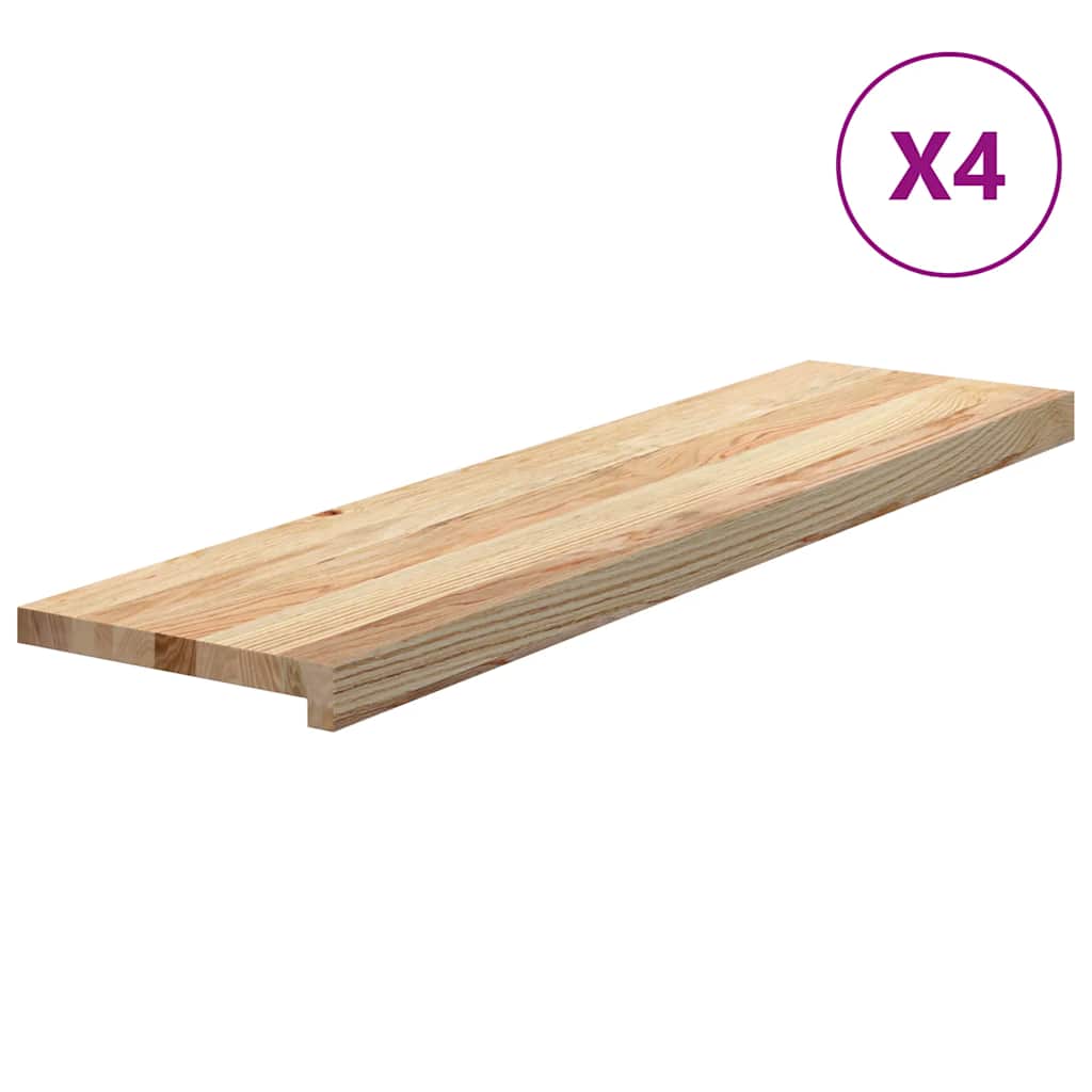 Traptreden 4 st 100x30x2 cm onbehandeld massief eikenhout is nu te koop bij PeponiXL, paradijselijk wonen!