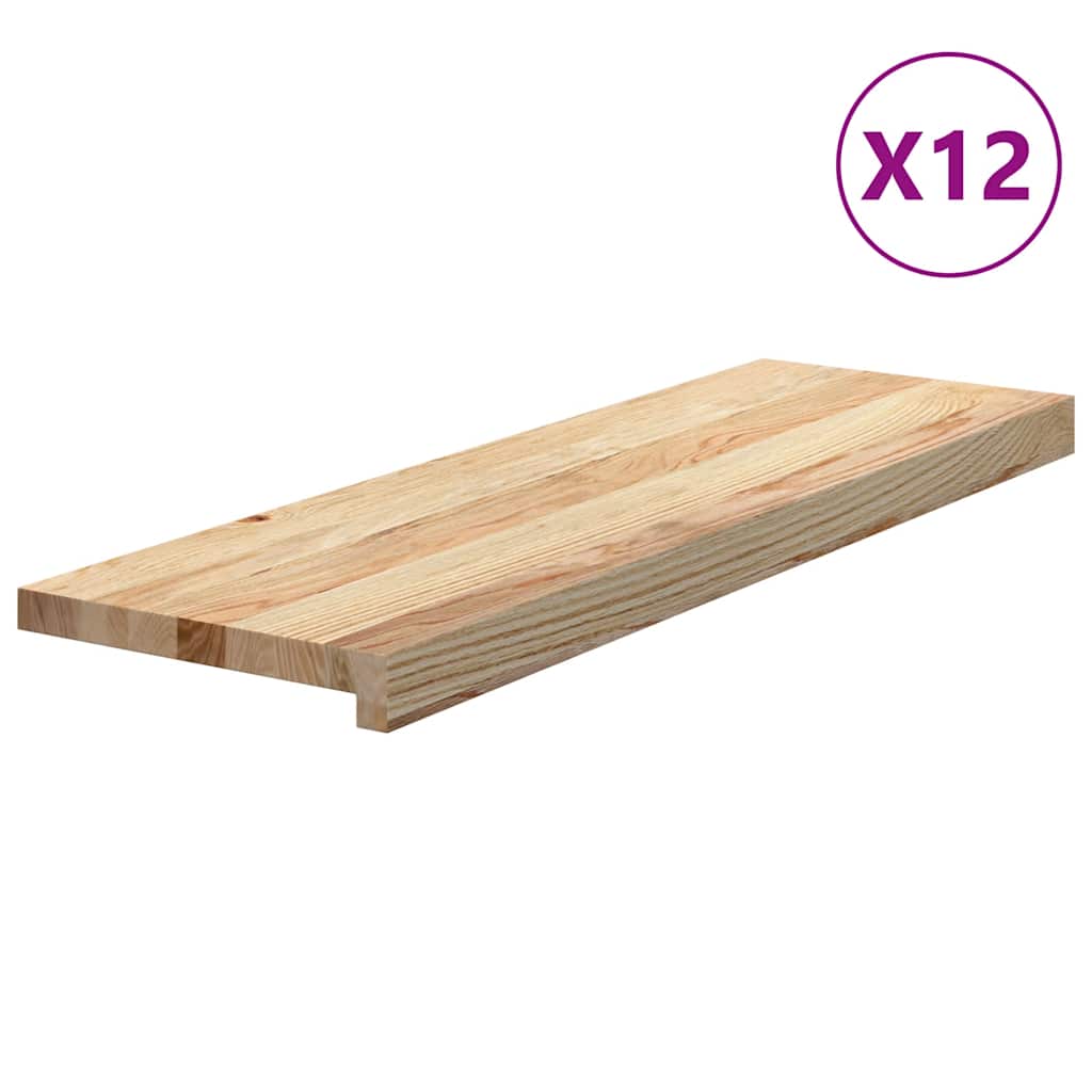 Traptreden 12 st 80x25x2 cm onbehandeld massief eikenhout is nu te koop bij PeponiXL, paradijselijk wonen!