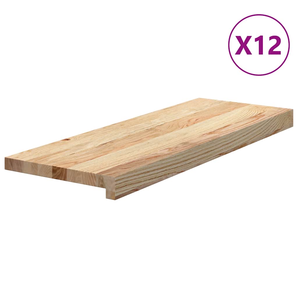 Traptreden 12 st 70x30x2 cm onbehandeld massief eikenhout is nu te koop bij PeponiXL, paradijselijk wonen!