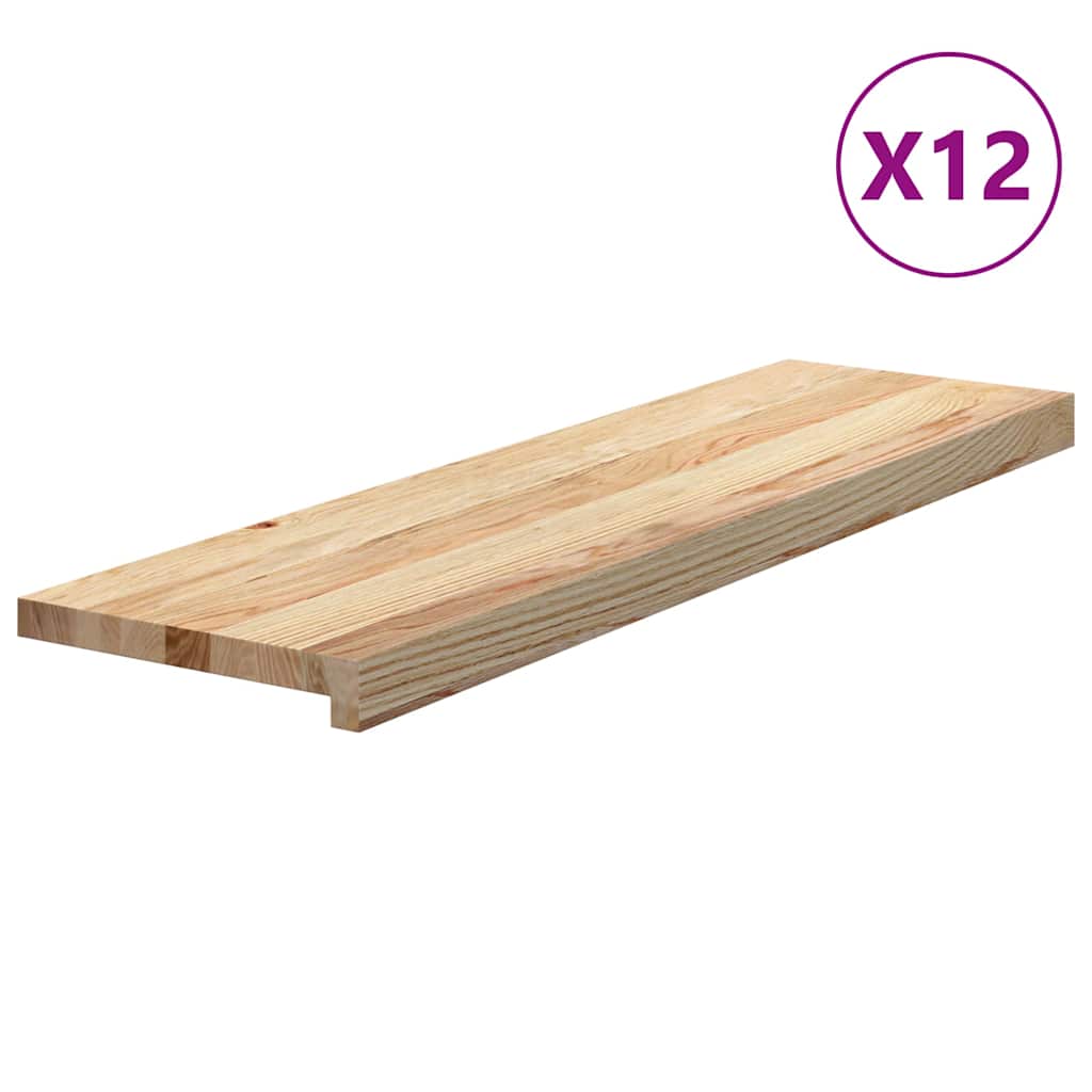 Traptreden 12 st 90x30x2 cm onbehandeld massief eikenhout is nu te koop bij PeponiXL, paradijselijk wonen!