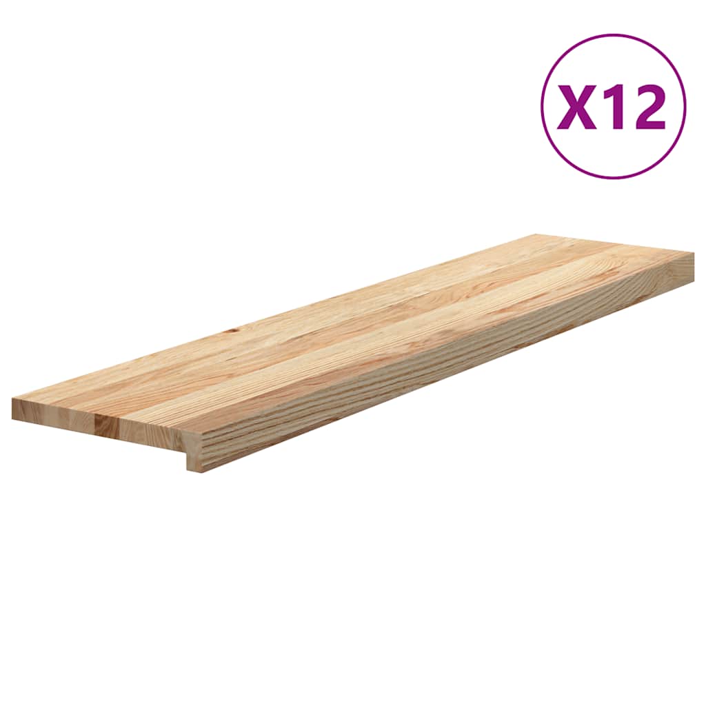 Traptreden 12 st 110x30x2 cm onbehandeld massief eikenhout is nu te koop bij PeponiXL, paradijselijk wonen!