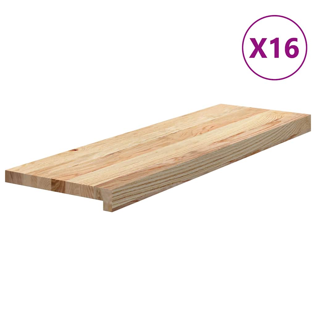 Traptreden 16 st 80x25x2 cm onbehandeld massief eikenhout is nu te koop bij PeponiXL, paradijselijk wonen!