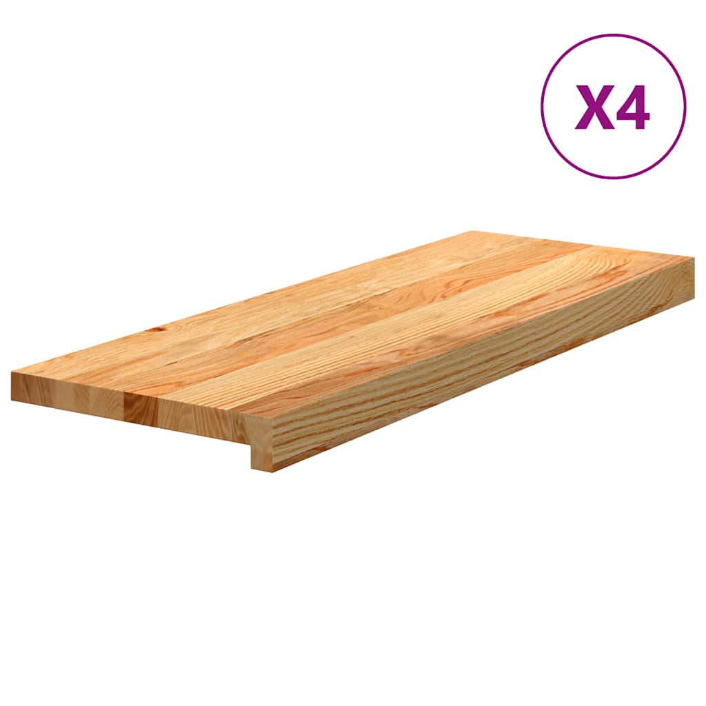 Traptreden 4 st 70x25x2 cm massief eikenhout lichtbruin is nu te koop bij PeponiXL, paradijselijk wonen!