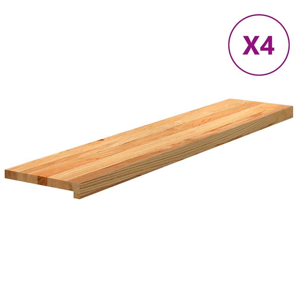 Traptreden 4 st 120x30x2 cm massief eikenhout lichtbruin is nu te koop bij PeponiXL, paradijselijk wonen!