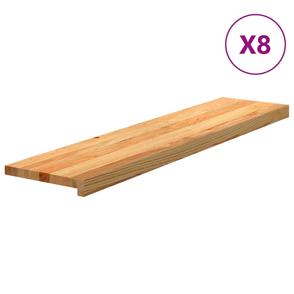 Traptreden 8 st 110x25x2 cm massief eikenhout lichtbruin is nu te koop bij PeponiXL, paradijselijk wonen!