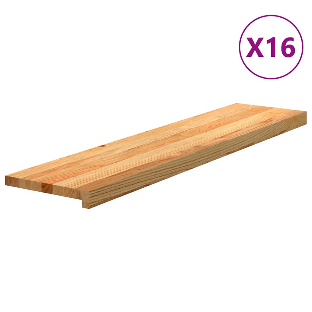 Traptreden 16 st 110x25x2 cm massief eikenhout lichtbruin is nu te koop bij PeponiXL, paradijselijk wonen!