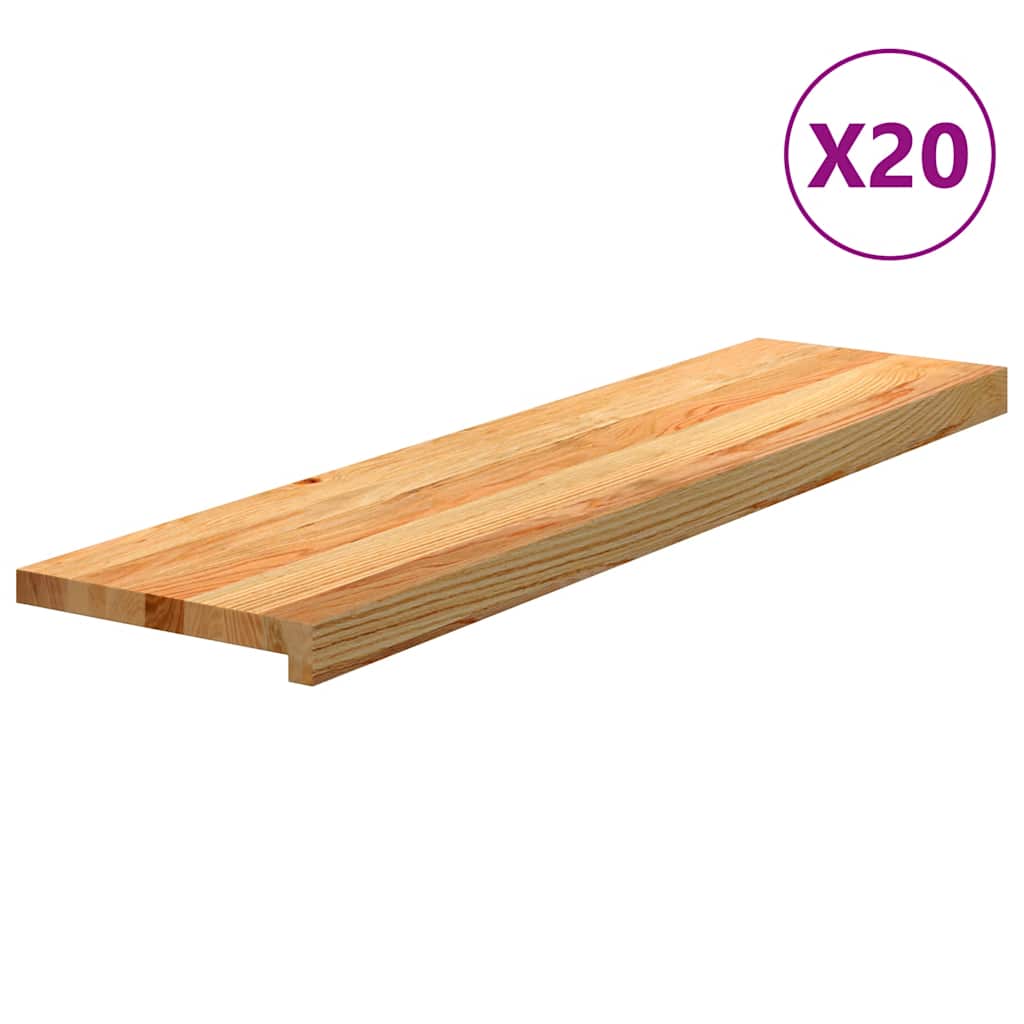 Traptreden 20 st 100x25x2 cm massief eikenhout lichtbruin is nu te koop bij PeponiXL, paradijselijk wonen!