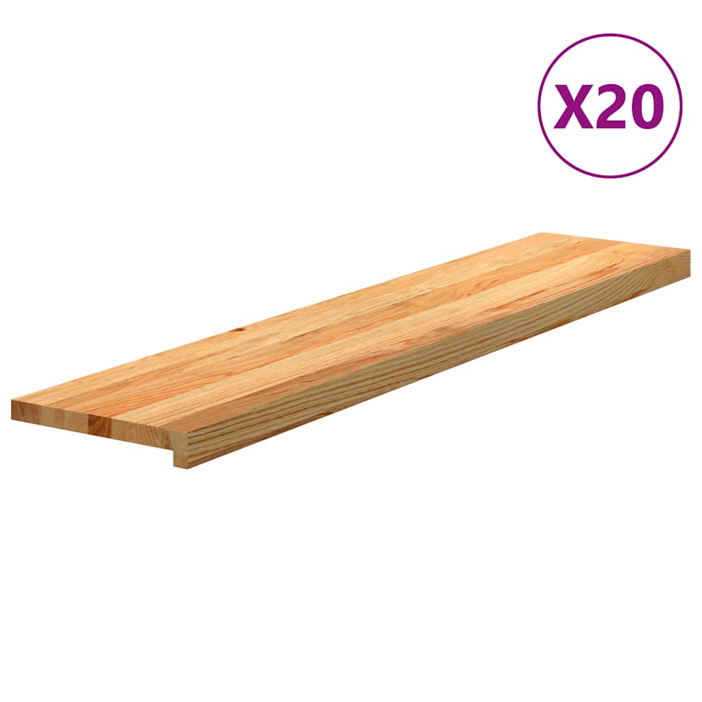 Traptreden 20 st 120x25x2 cm massief eikenhout lichtbruin is nu te koop bij PeponiXL, paradijselijk wonen!