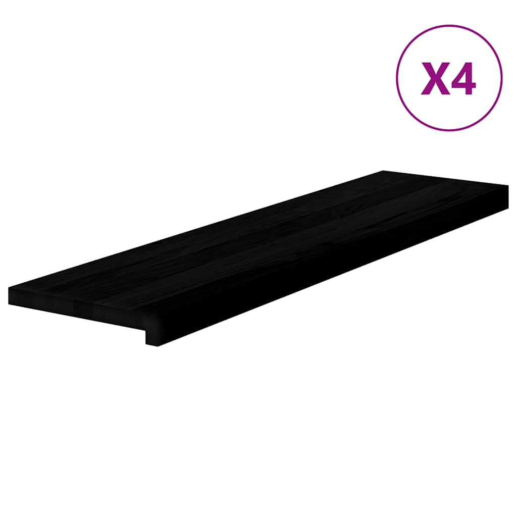 Traptreden 4 st 100x25x2 cm massief eikenhout donkerbruin is nu te koop bij PeponiXL, paradijselijk wonen!