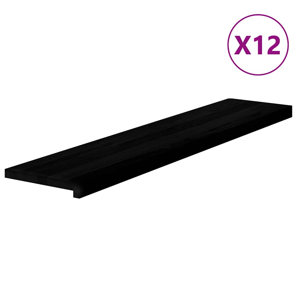 Traptreden 12 st 120x25x2 cm massief eikenhout donkerbruin is nu te koop bij PeponiXL, paradijselijk wonen!
