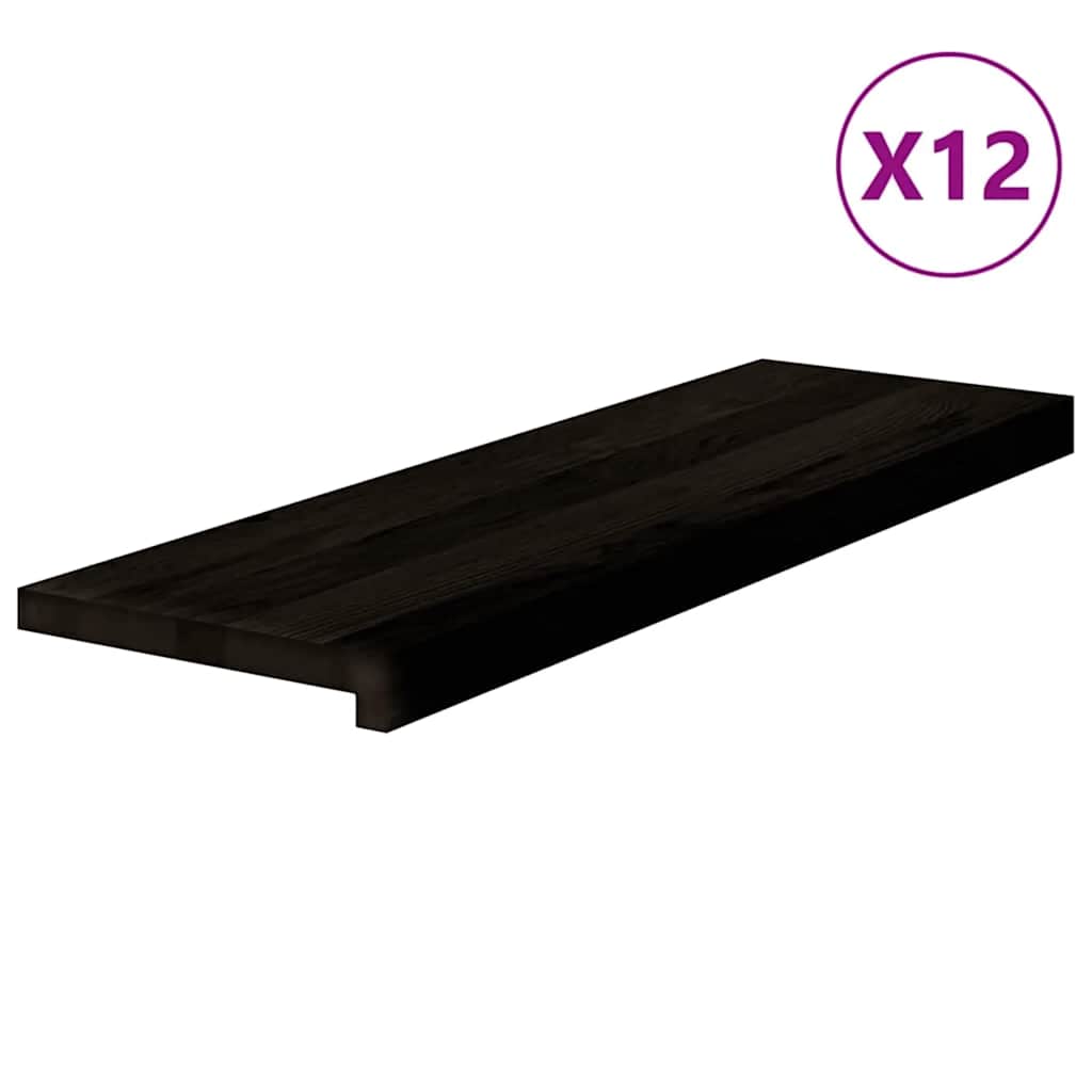 Traptreden 12 st 80x30x2 cm massief eikenhout donkerbruin is nu te koop bij PeponiXL, paradijselijk wonen!
