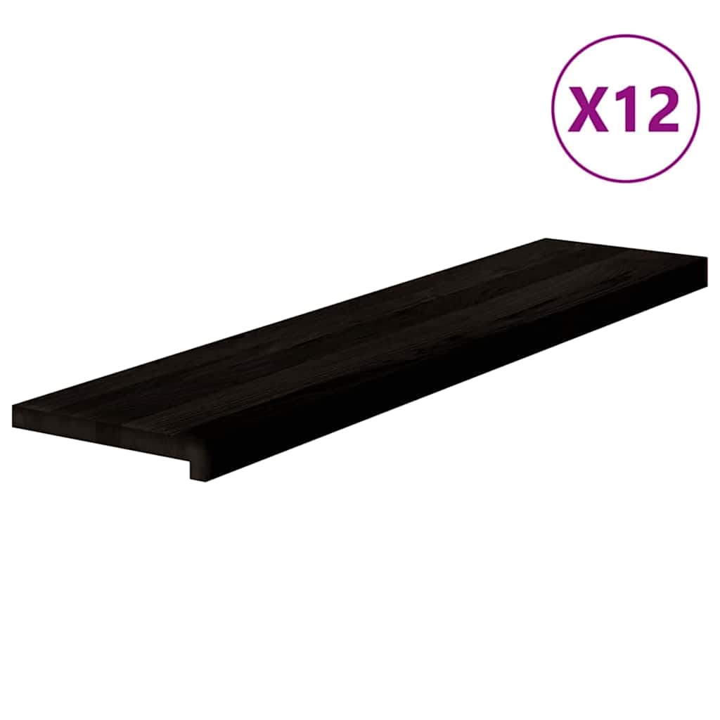 Traptreden 12 st 110x30x2 cm massief eikenhout donkerbruin is nu te koop bij PeponiXL, paradijselijk wonen!