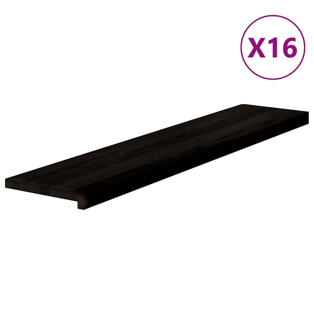 Traptreden 16 st 120x25x2 cm massief eikenhout donkerbruin is nu te koop bij PeponiXL, paradijselijk wonen!