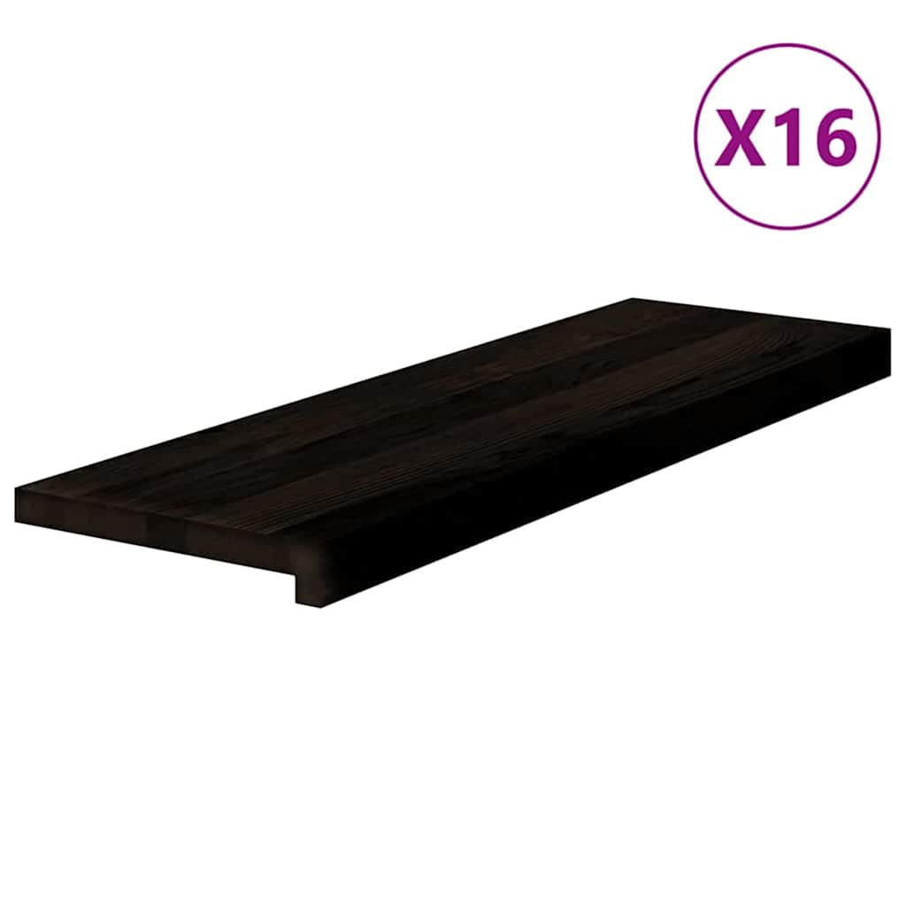Traptreden 16 st 80x30x2 cm massief eikenhout donkerbruin is nu te koop bij PeponiXL, paradijselijk wonen!