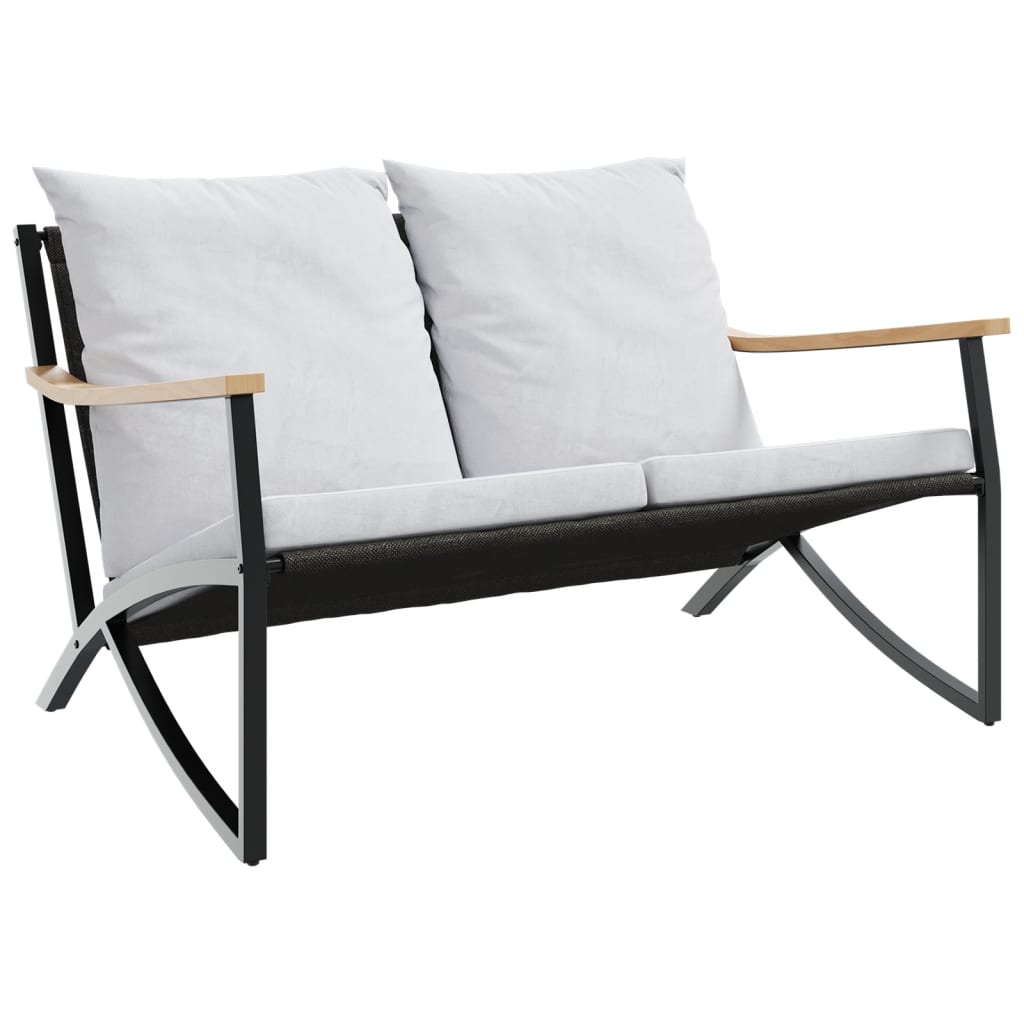 3-delige Balkonset met kussens staal zwart is nu te koop bij PeponiXL, paradijselijk wonen!