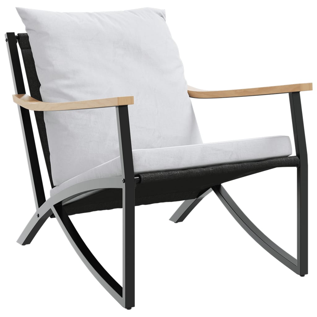 3-delige Balkonset met kussens staal zwart is nu te koop bij PeponiXL, paradijselijk wonen!