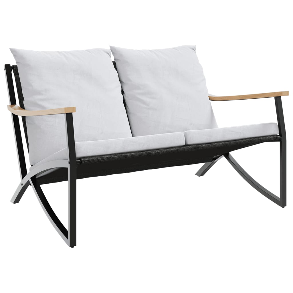 5-delige Balkonset met kussens staal zwart is nu te koop bij PeponiXL, paradijselijk wonen!