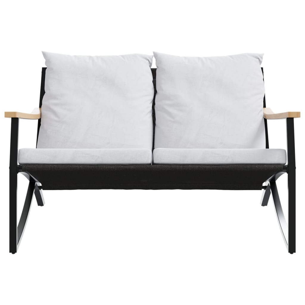 5-delige Balkonset met kussens staal zwart is nu te koop bij PeponiXL, paradijselijk wonen!