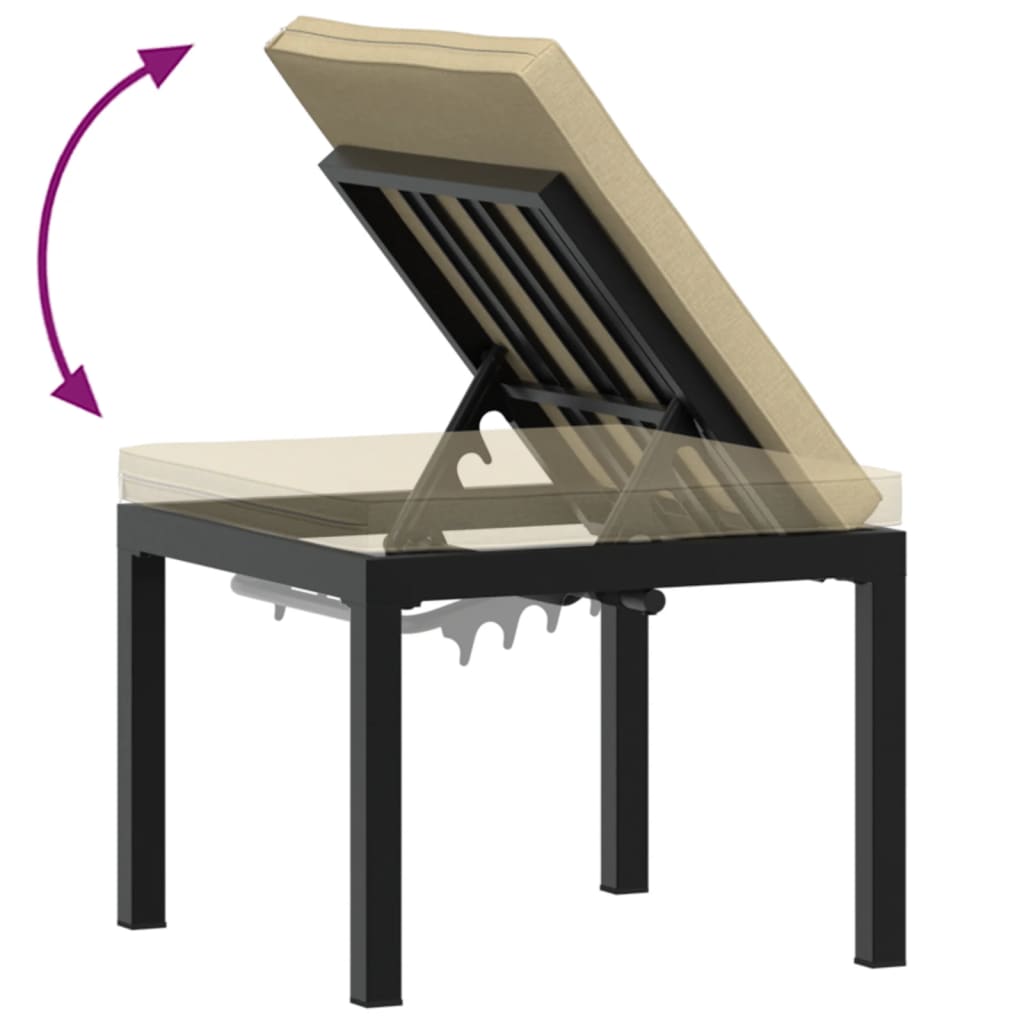 4-delige Loungeset met kussens gepoedercoat staal zwart is nu te koop bij PeponiXL, paradijselijk wonen!