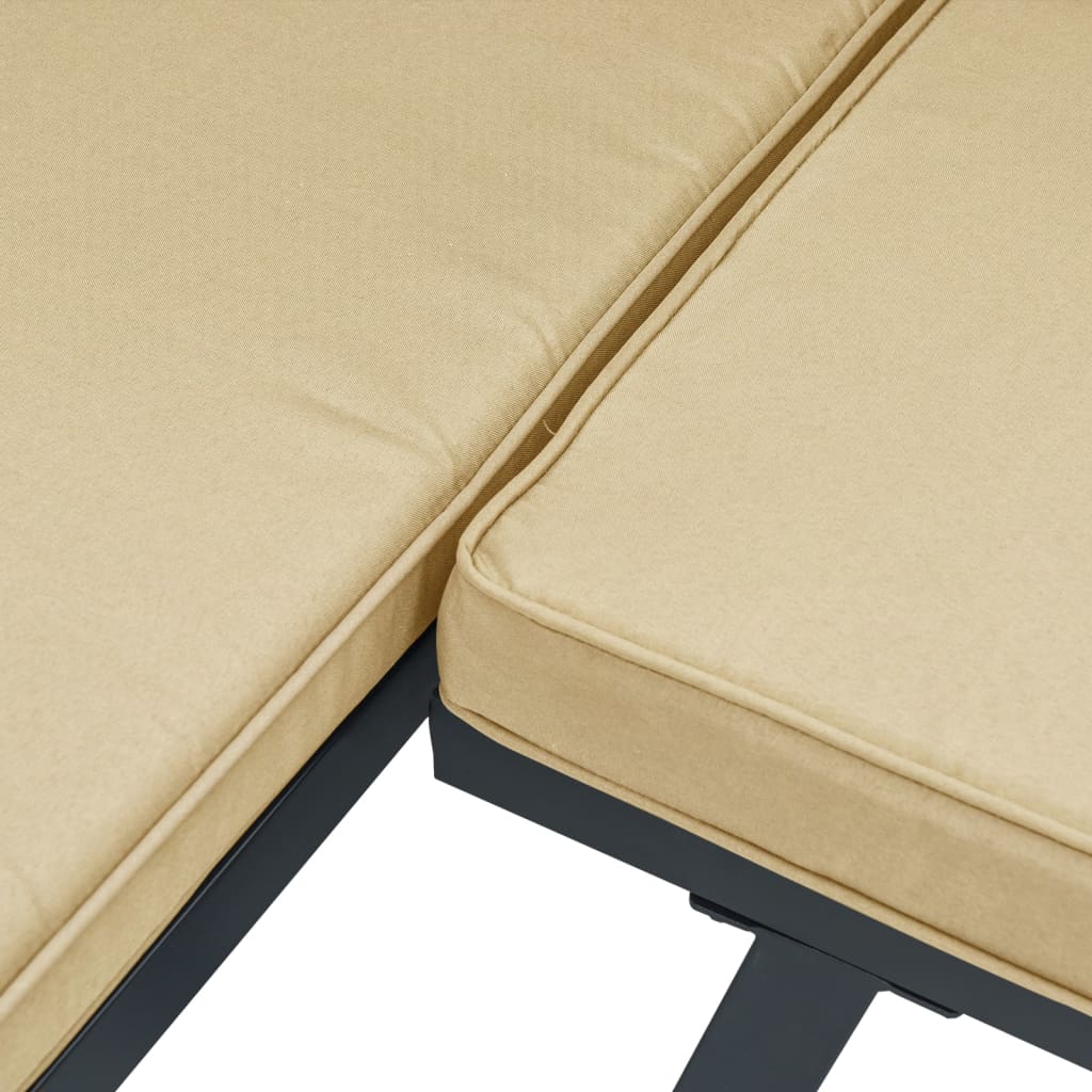 3-delige Loungeset met kussens gepoedercoat staal zwart is nu te koop bij PeponiXL, paradijselijk wonen!