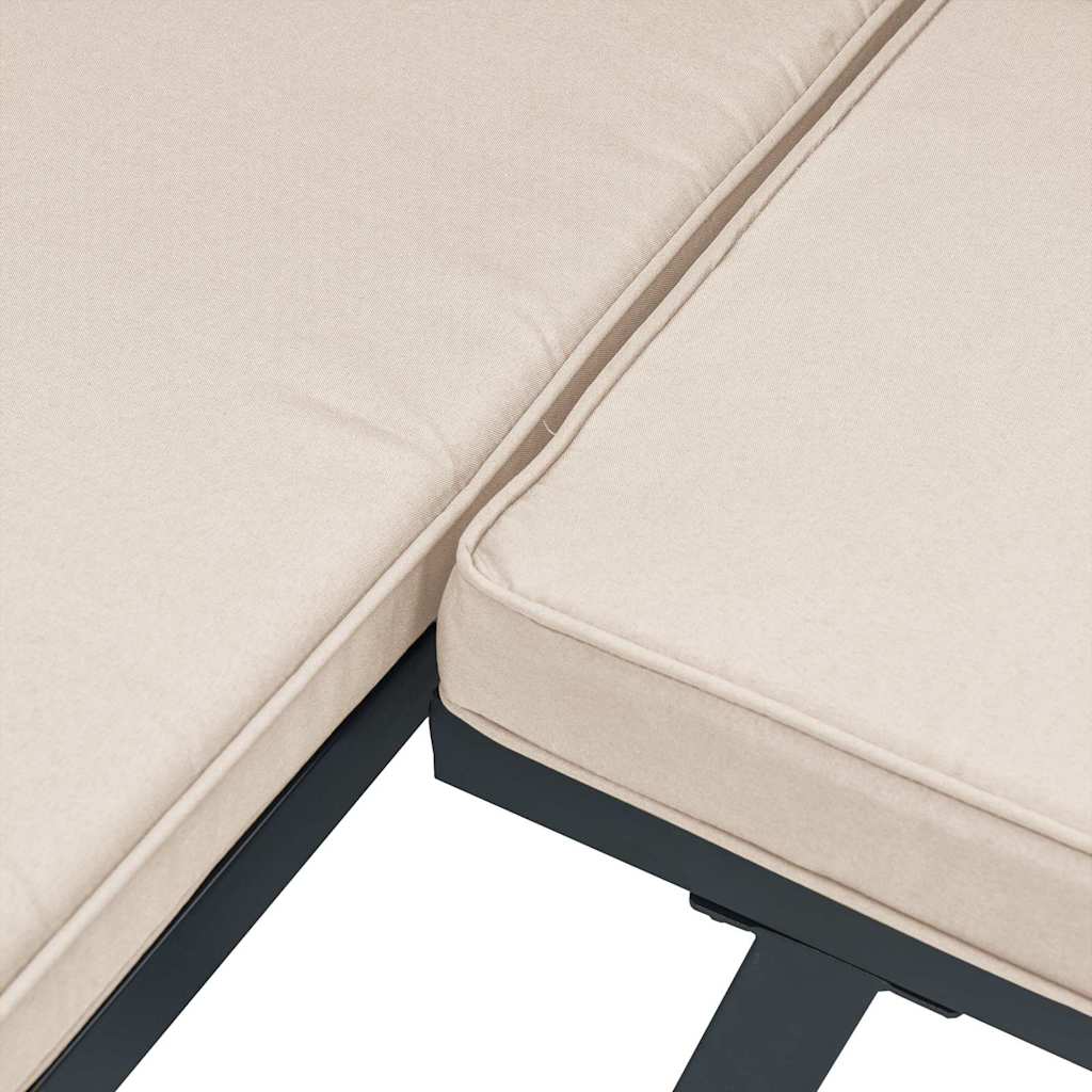 4-delige Loungeset met kussens gepoedercoat staal zwart is nu te koop bij PeponiXL, paradijselijk wonen!