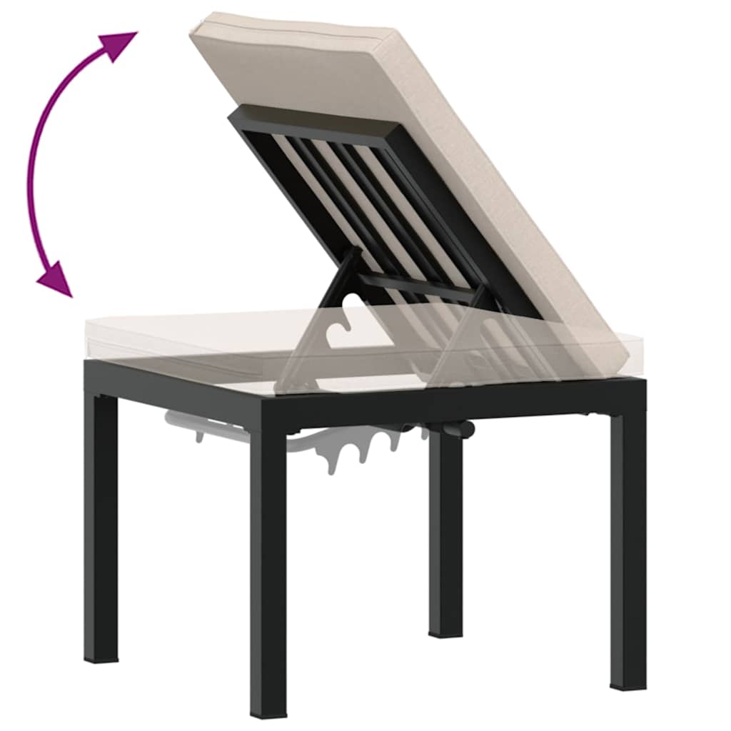 3-delige Loungeset met kussens gepoedercoat staal zwart is nu te koop bij PeponiXL, paradijselijk wonen!