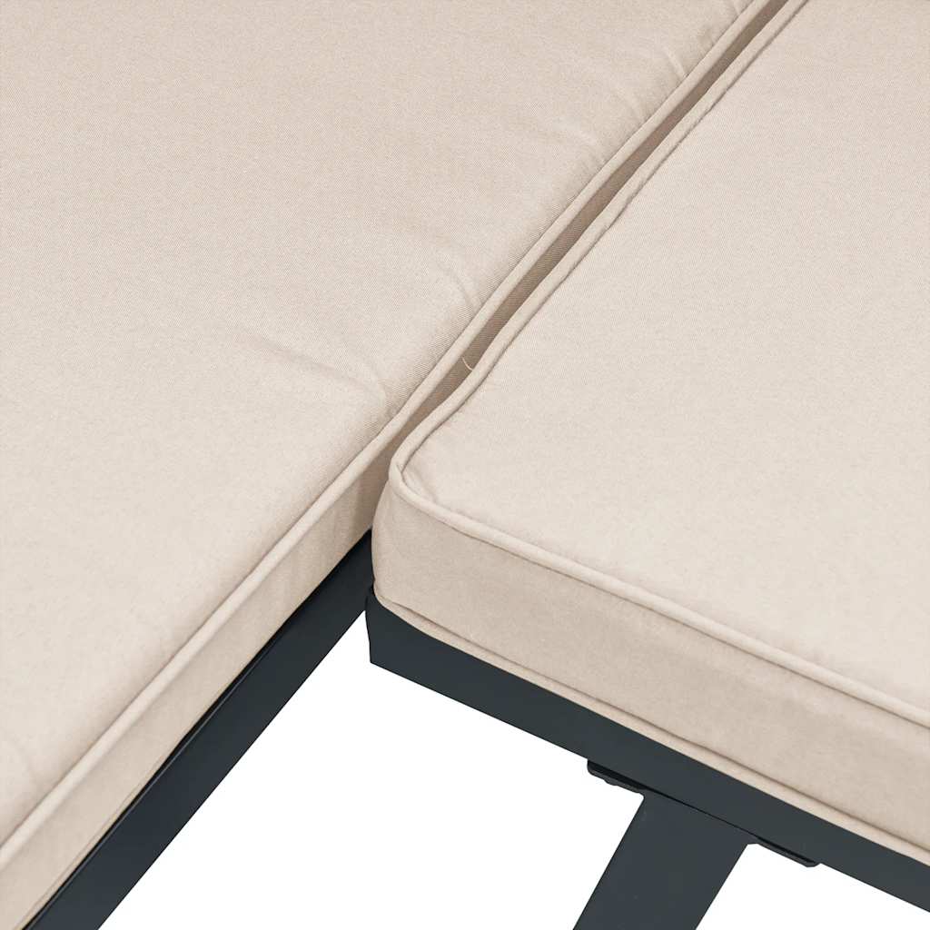 3-delige Loungeset met kussens gepoedercoat staal zwart is nu te koop bij PeponiXL, paradijselijk wonen!