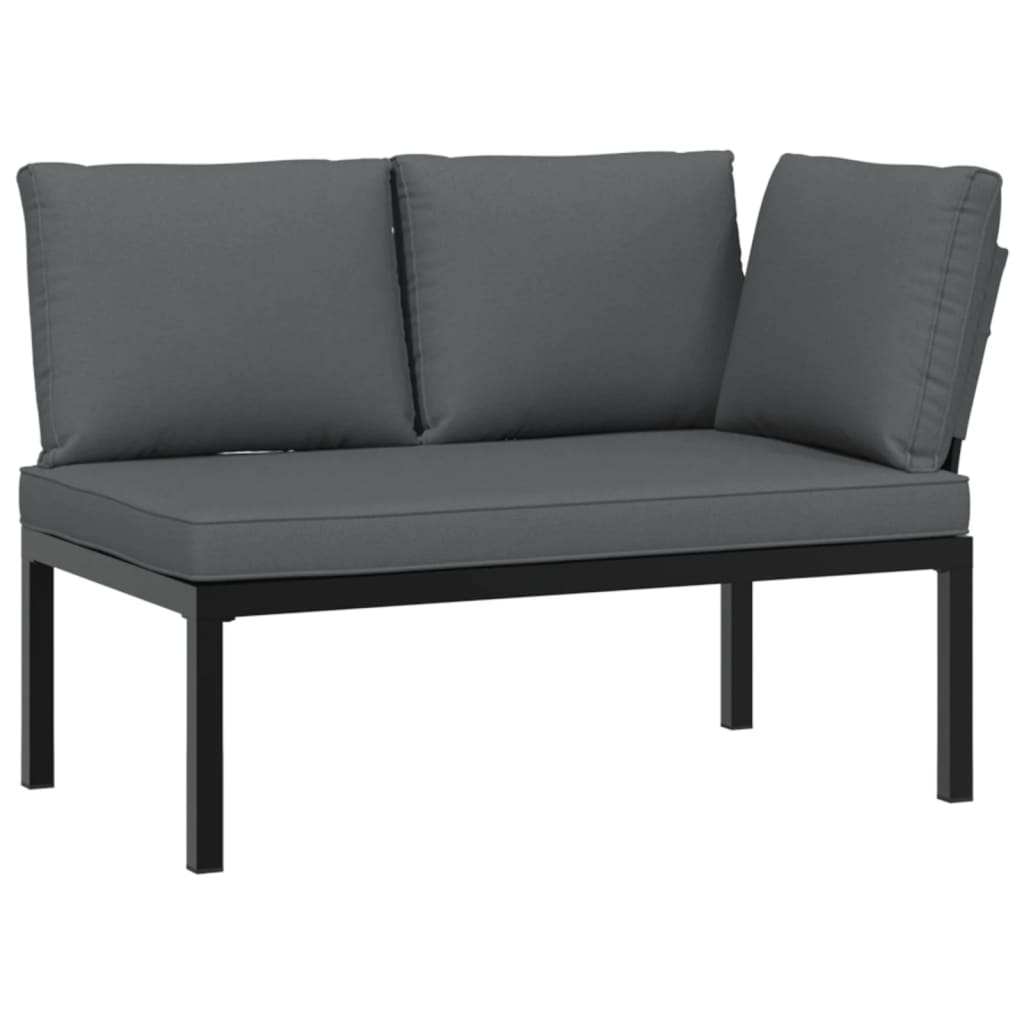 4-delige Loungeset met kussens aluminium zwart is nu te koop bij PeponiXL, paradijselijk wonen!