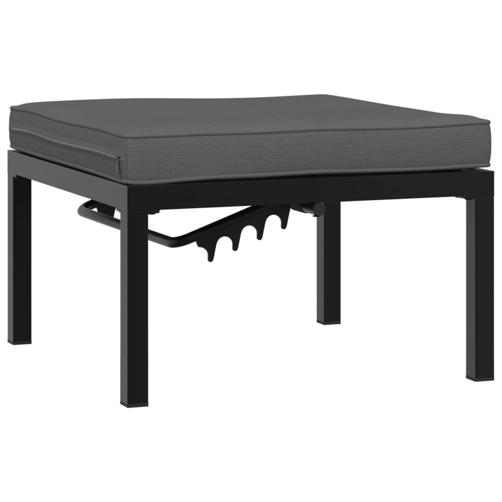 4-delige Loungeset met kussens aluminium zwart is nu te koop bij PeponiXL, paradijselijk wonen!