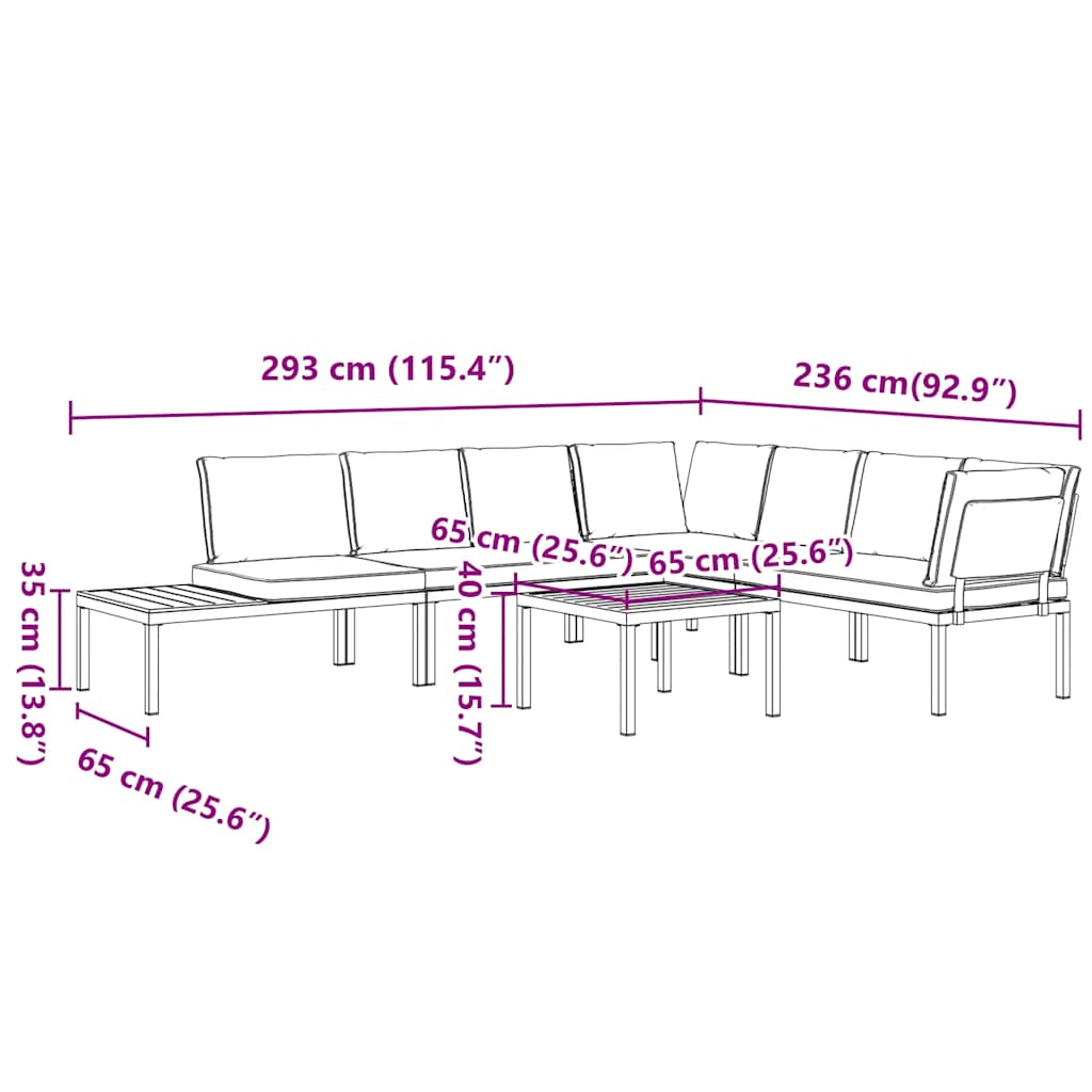 5-delige Loungeset met kussens aluminium zwart is nu te koop bij PeponiXL, paradijselijk wonen!