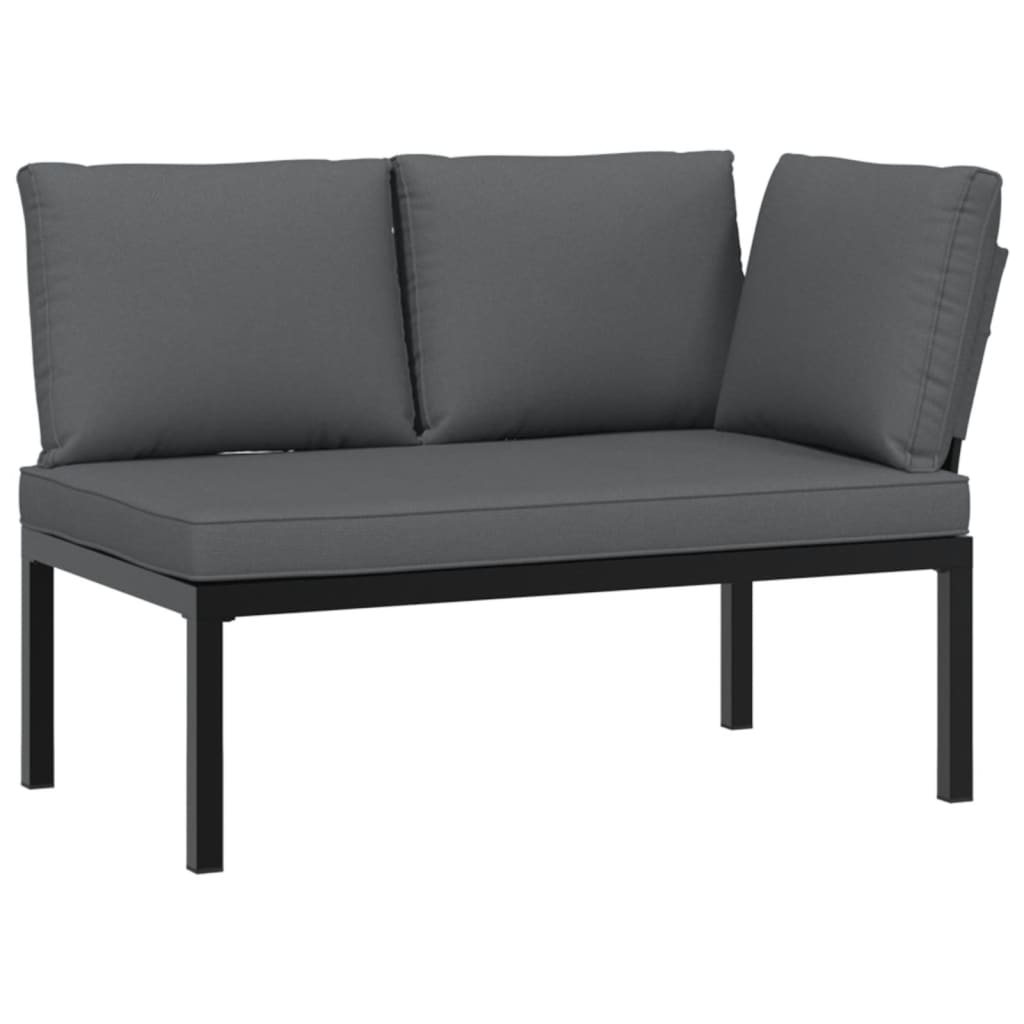2-delige Loungeset met kussens aluminium zwart is nu te koop bij PeponiXL, paradijselijk wonen!