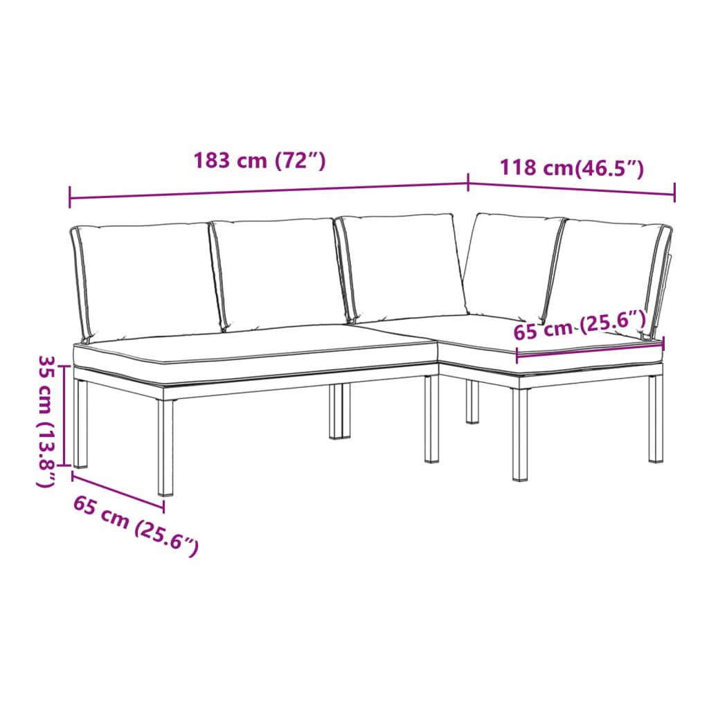 2-delige Loungeset met kussens aluminium zwart is nu te koop bij PeponiXL, paradijselijk wonen!