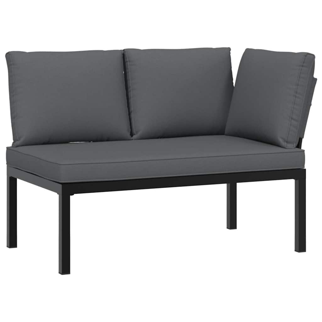 4-delige Loungeset met kussens aluminium zwart is nu te koop bij PeponiXL, paradijselijk wonen!