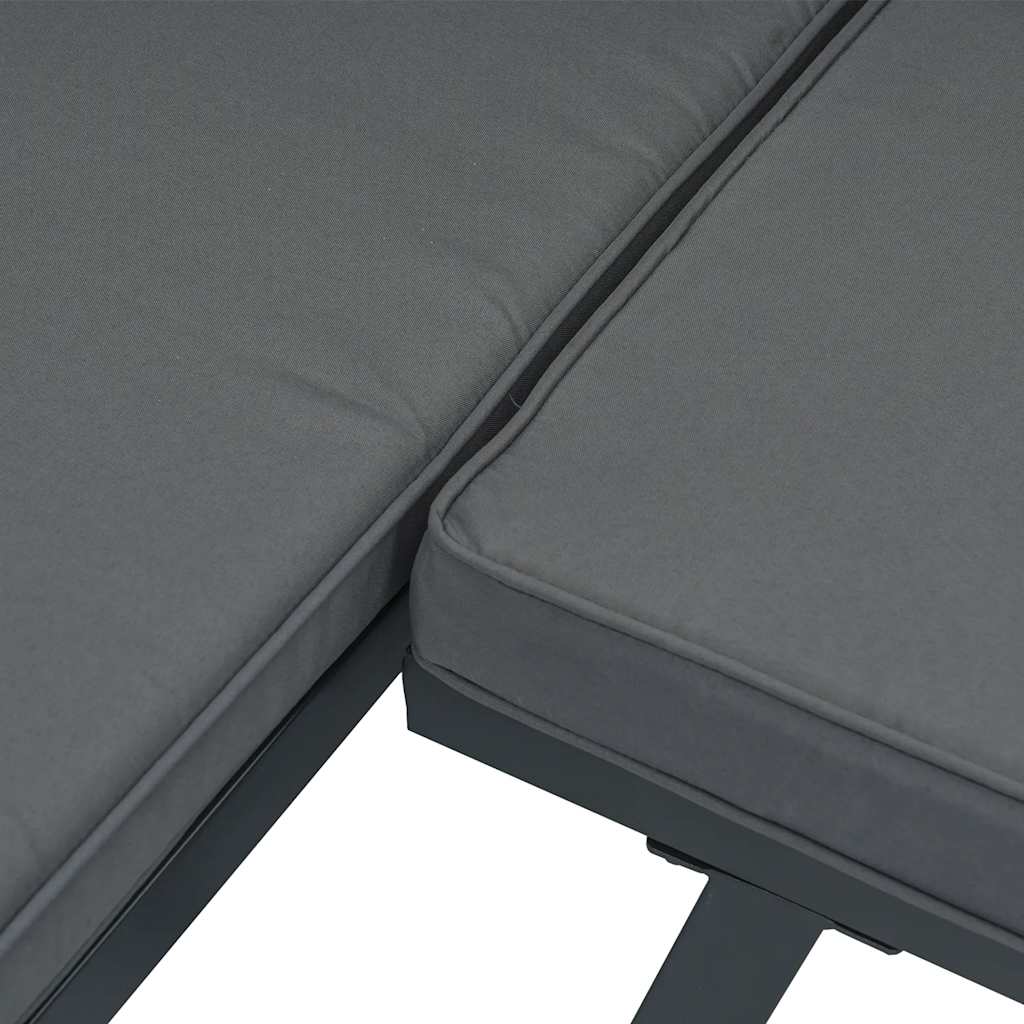 4-delige Loungeset met kussens aluminium zwart is nu te koop bij PeponiXL, paradijselijk wonen!