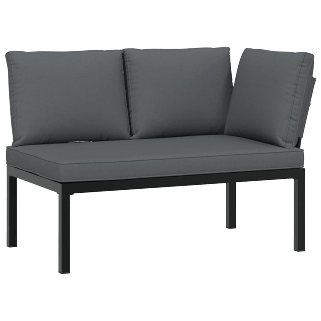 3-delige Loungeset met kussens aluminium zwart is nu te koop bij PeponiXL, paradijselijk wonen!
