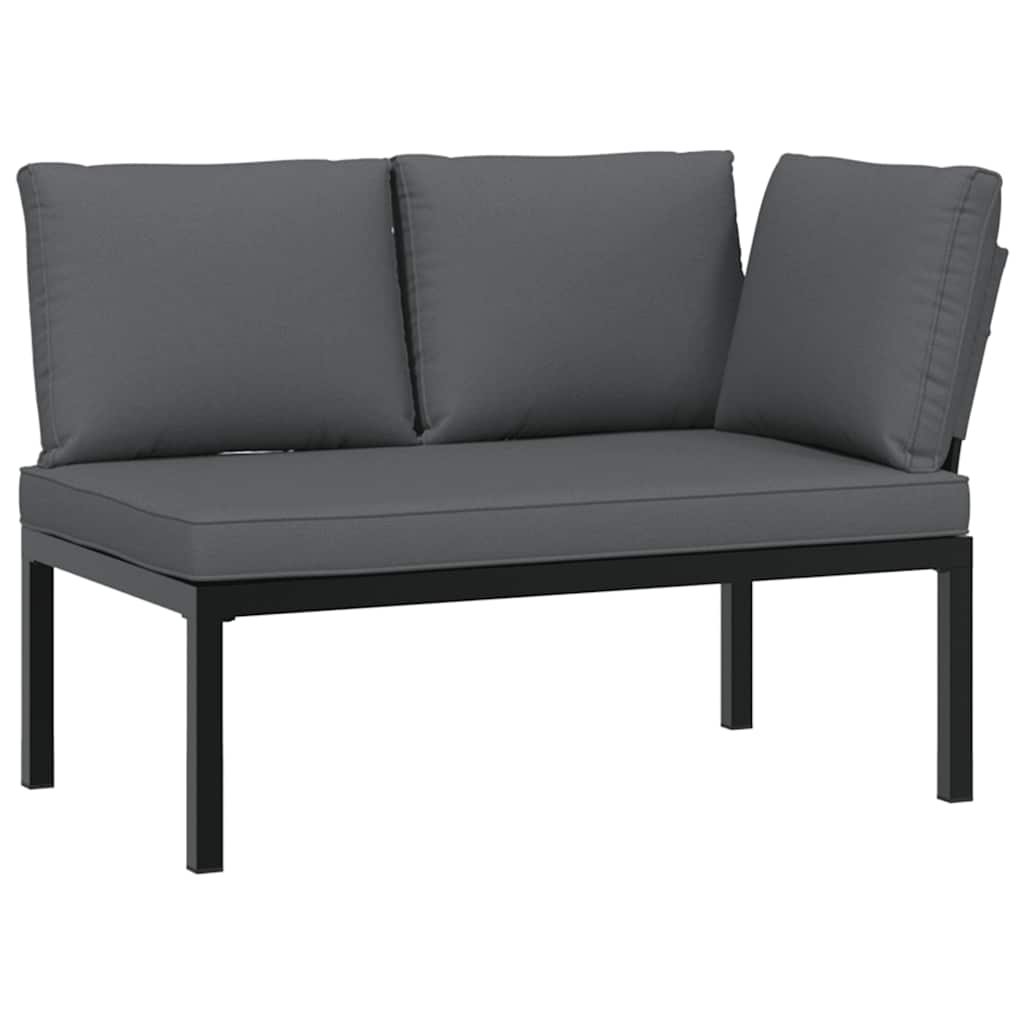 7-delige Loungeset met kussens aluminium zwart is nu te koop bij PeponiXL, paradijselijk wonen!