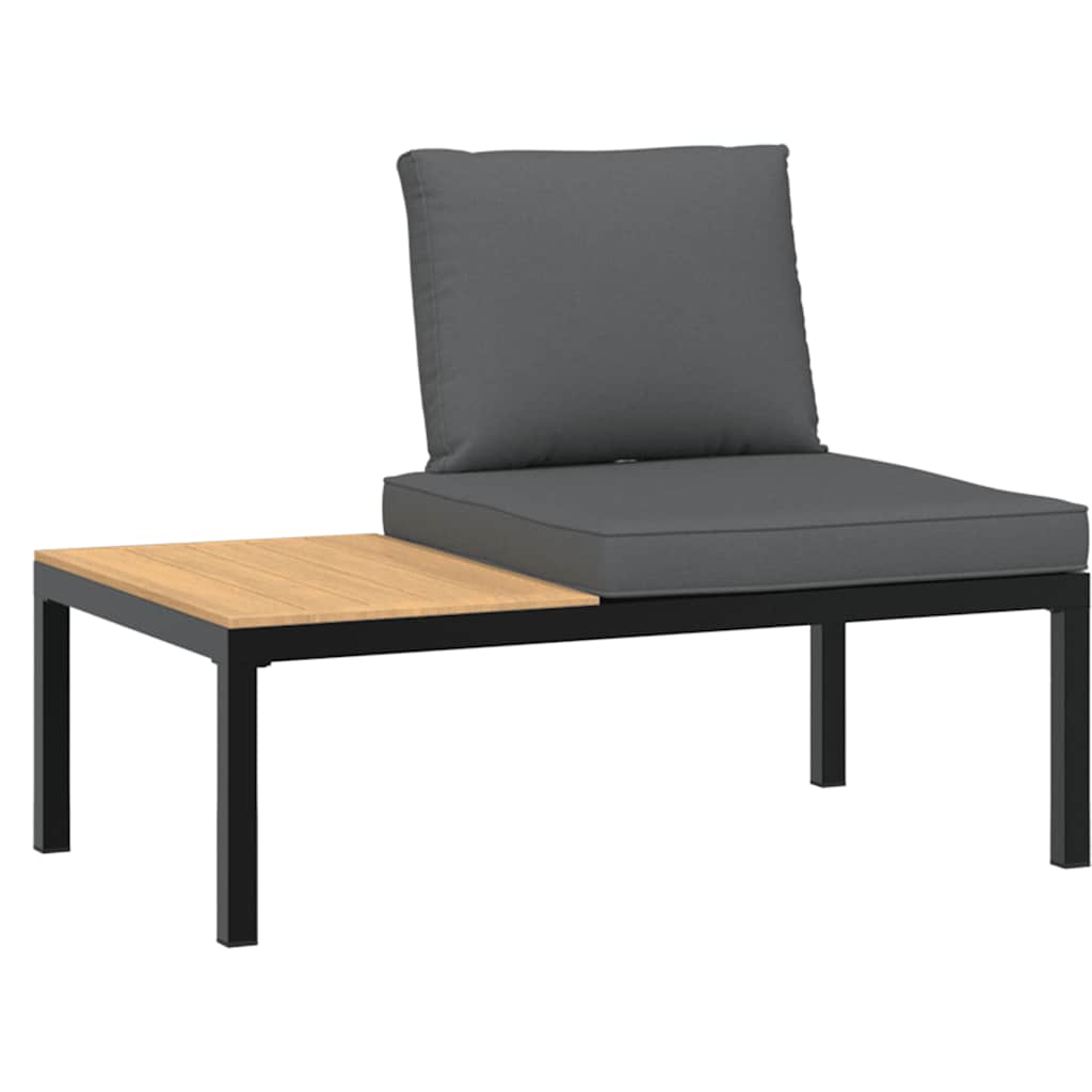 6-delige Loungeset met kussens aluminium zwart is nu te koop bij PeponiXL, paradijselijk wonen!