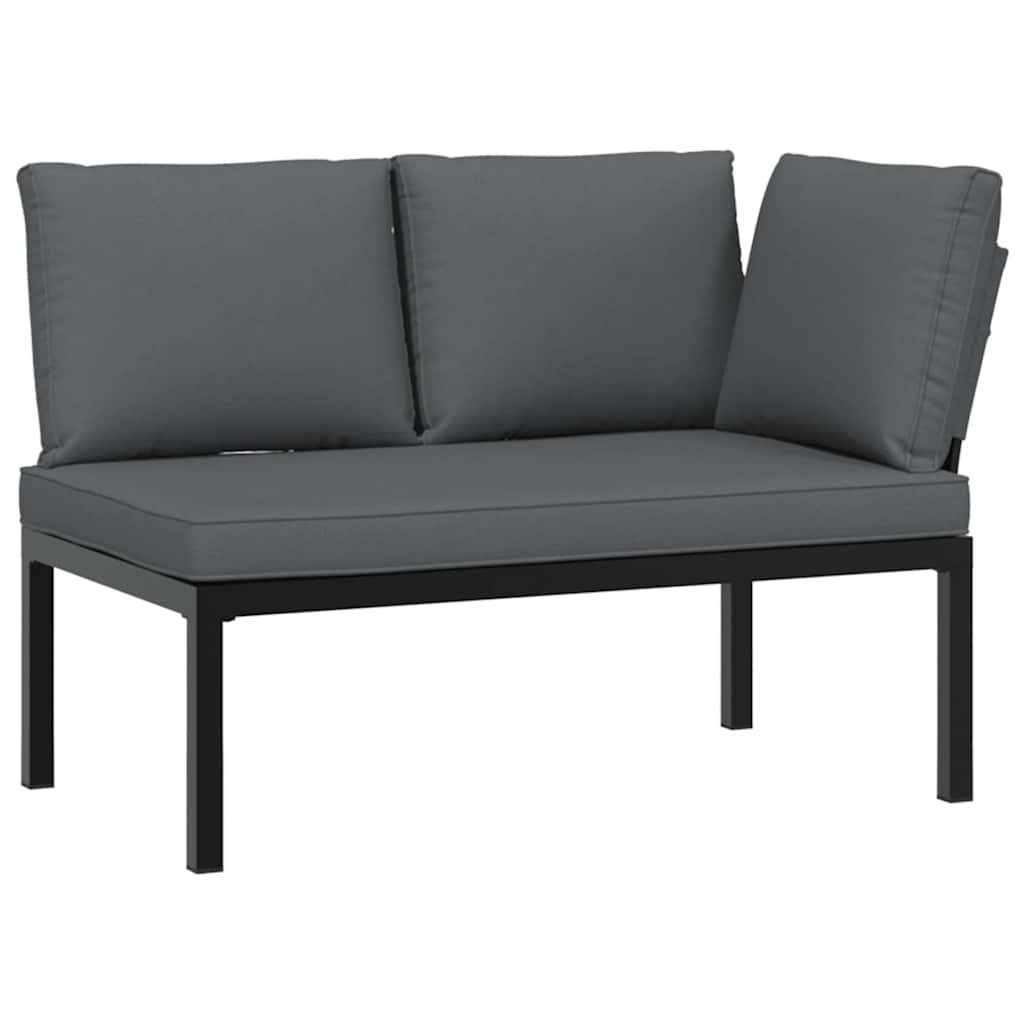 5-delige Loungeset met kussens aluminium zwart is nu te koop bij PeponiXL, paradijselijk wonen!