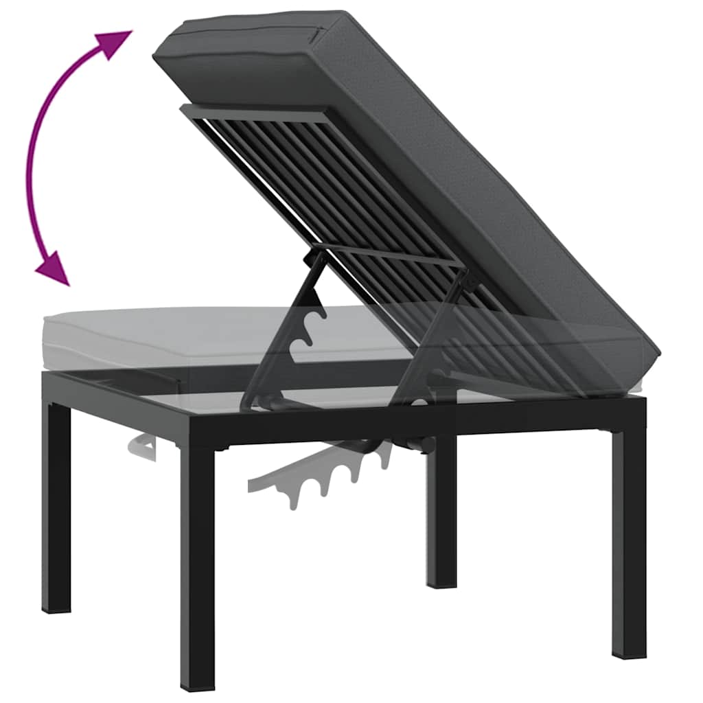 5-delige Loungeset met kussens aluminium zwart is nu te koop bij PeponiXL, paradijselijk wonen!