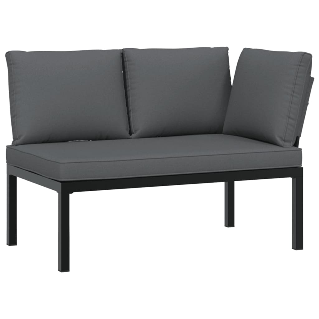4-delige Loungeset met kussens aluminium zwart is nu te koop bij PeponiXL, paradijselijk wonen!