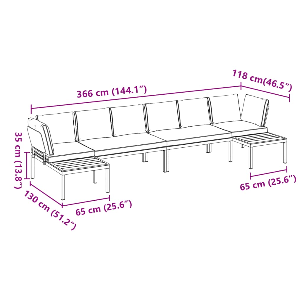 4-delige Loungeset met kussens aluminium zwart is nu te koop bij PeponiXL, paradijselijk wonen!