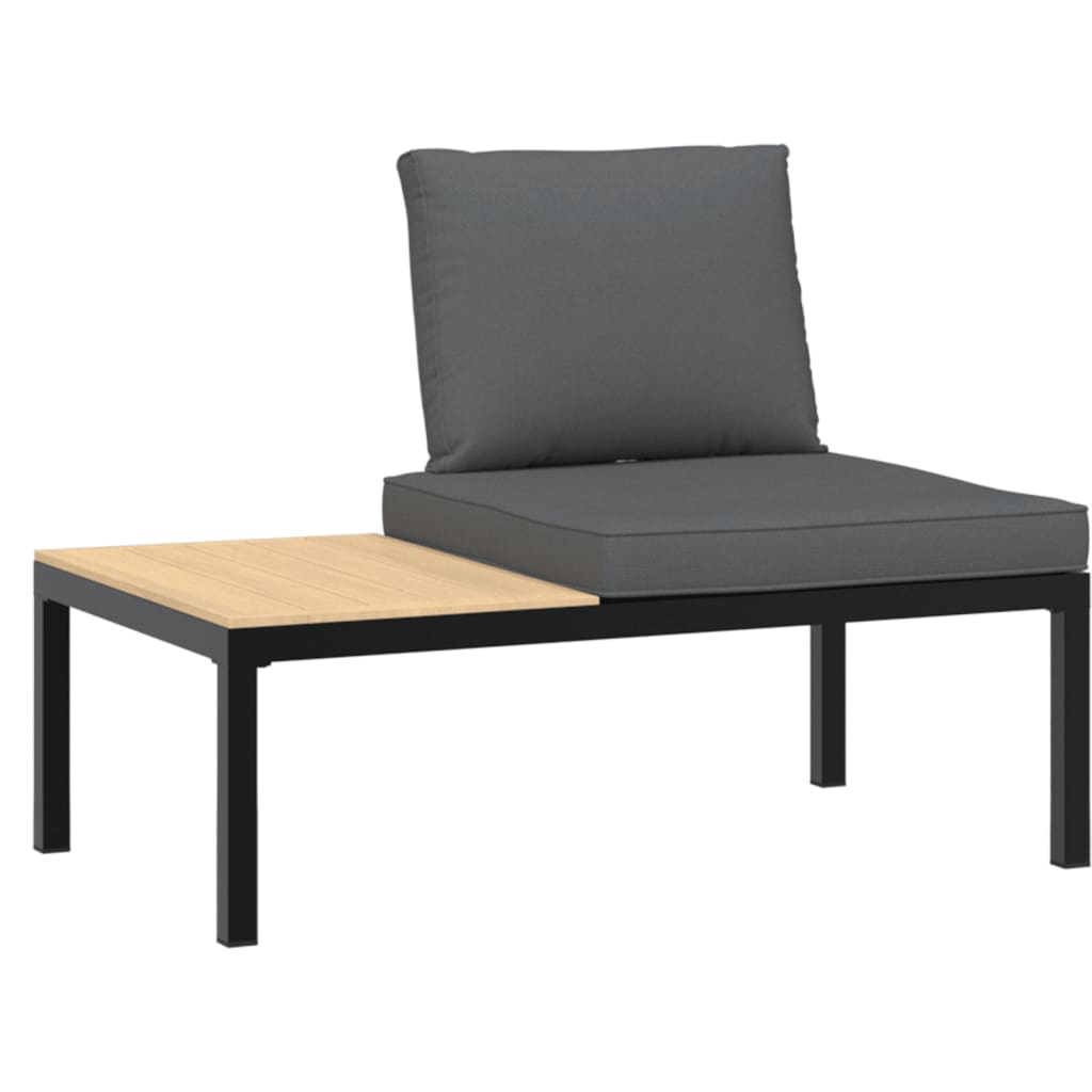 3-delige Loungeset met kussens aluminium zwart is nu te koop bij PeponiXL, paradijselijk wonen!