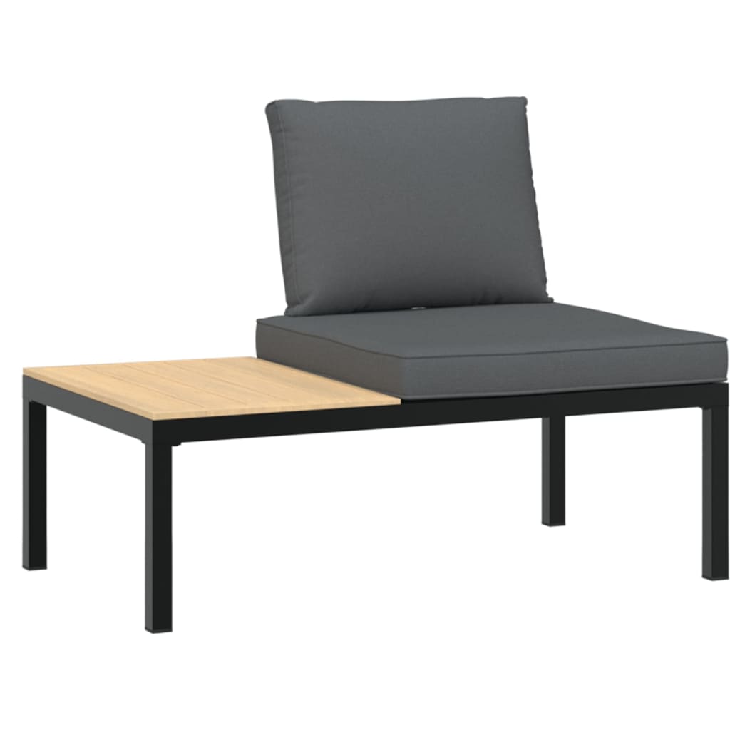 2-delige Loungeset met kussens aluminium zwart is nu te koop bij PeponiXL, paradijselijk wonen!