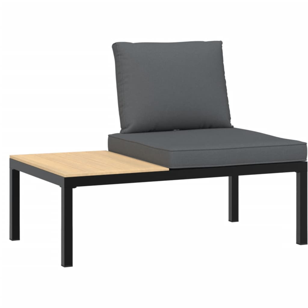 4-delige Loungeset met kussens aluminium zwart is nu te koop bij PeponiXL, paradijselijk wonen!