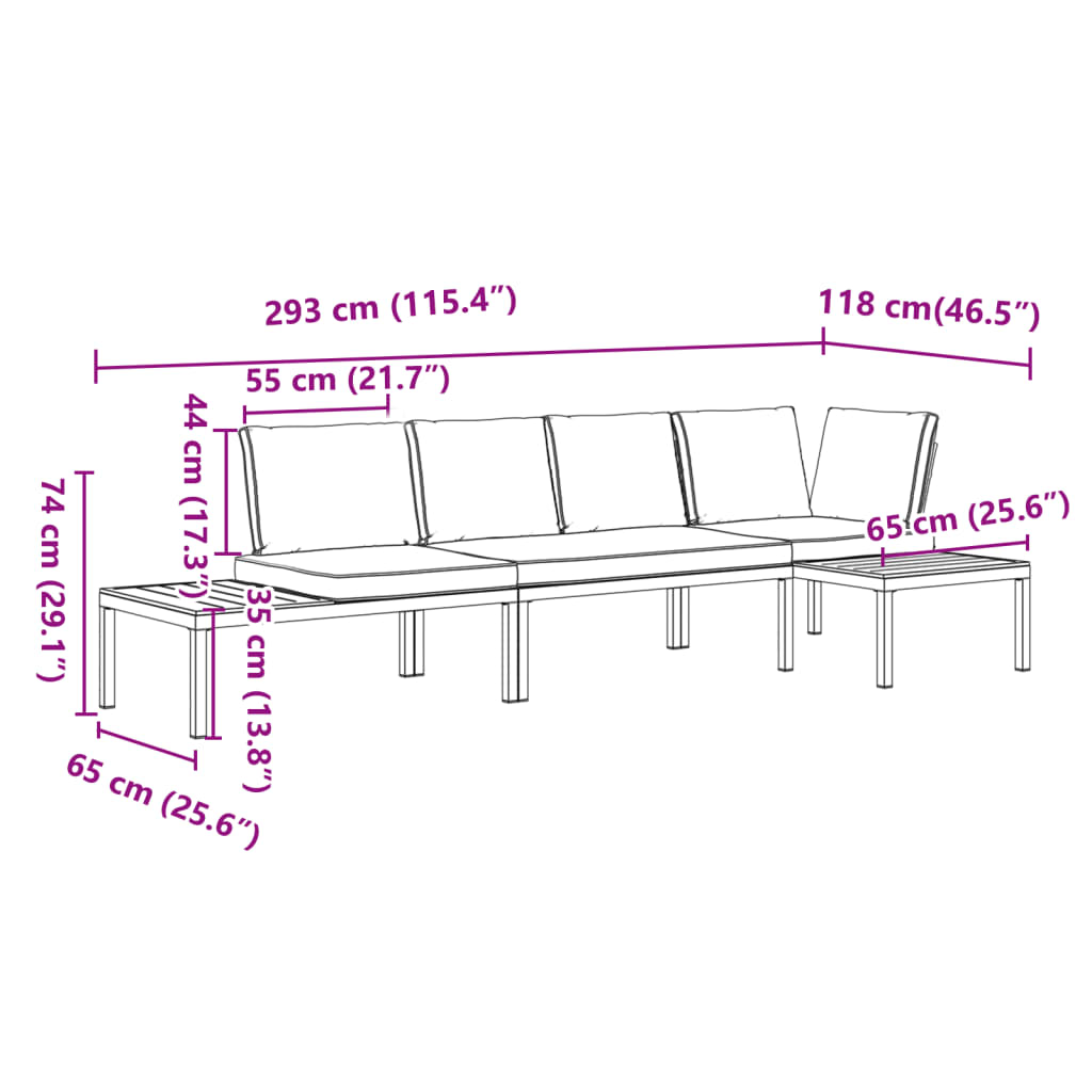 3-delige Loungeset met kussens aluminium zwart is nu te koop bij PeponiXL, paradijselijk wonen!