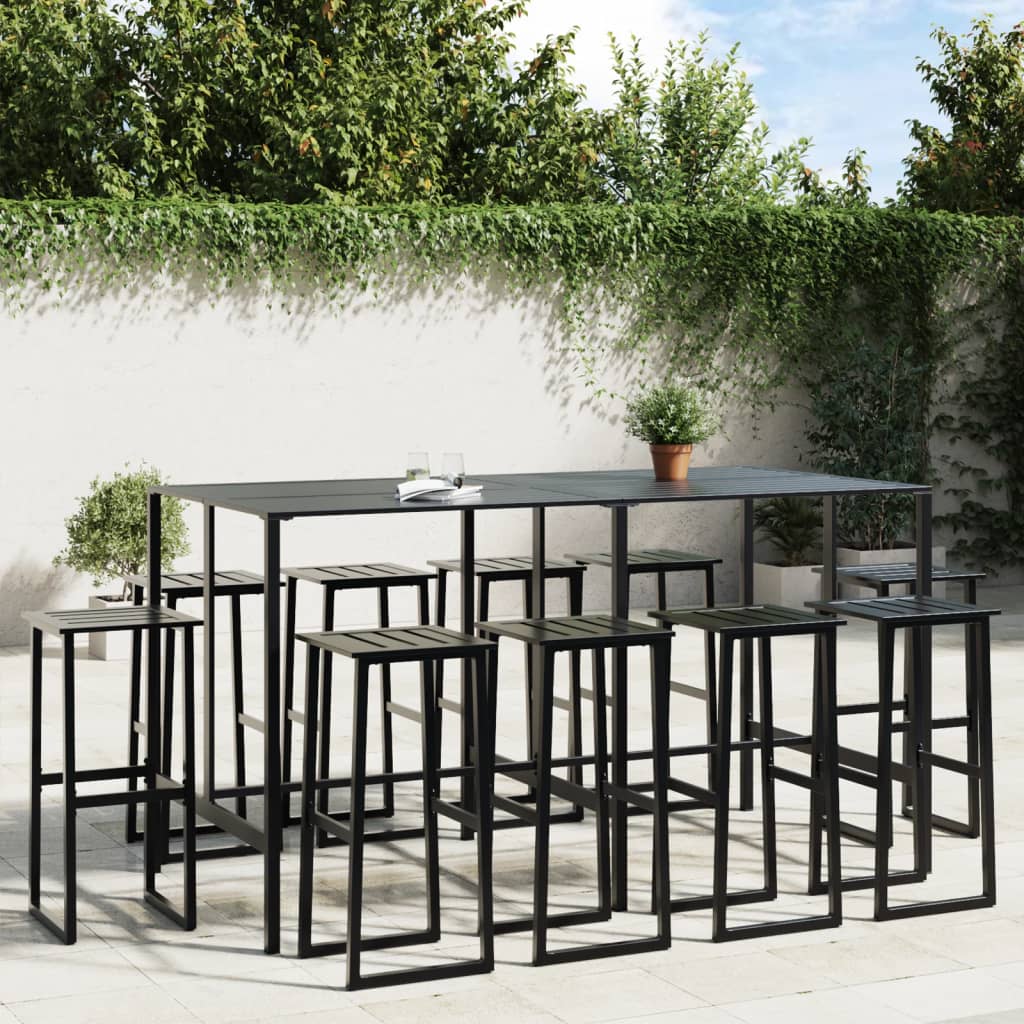 11-delige Tuinbarset gepoedercoat staal zwart is nu te koop bij PeponiXL, paradijselijk wonen!