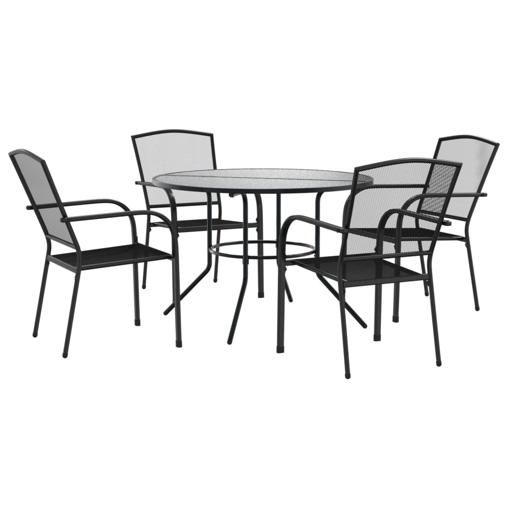 5-delige Tuinset stapelbaar gepoedercoat staal antracietkleurig is nu te koop bij PeponiXL, paradijselijk wonen!