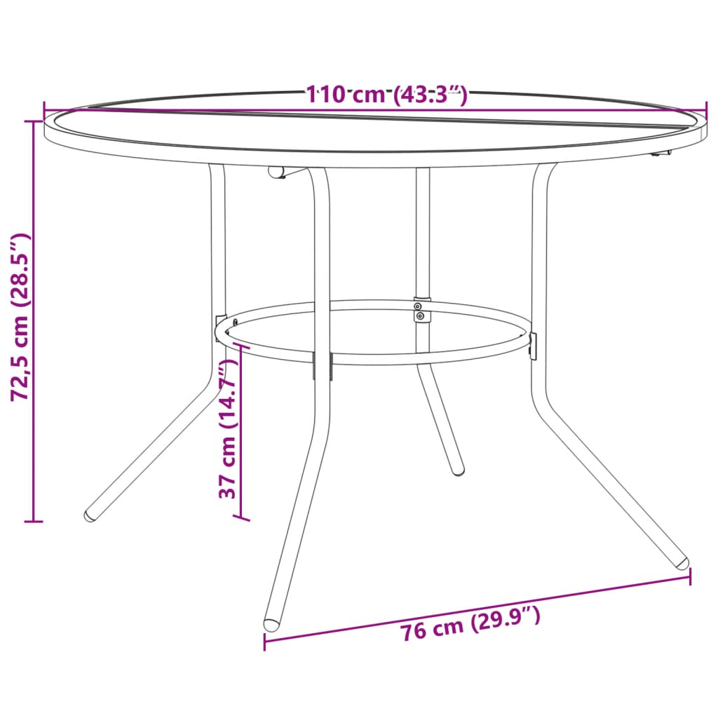 5-delige Tuinset stapelbaar gepoedercoat staal antracietkleurig is nu te koop bij PeponiXL, paradijselijk wonen!